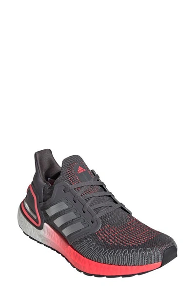 Shop Adidas Originals Ultraboost 20 Running Shoe In Grey Five/ Silver/ Signal Pink