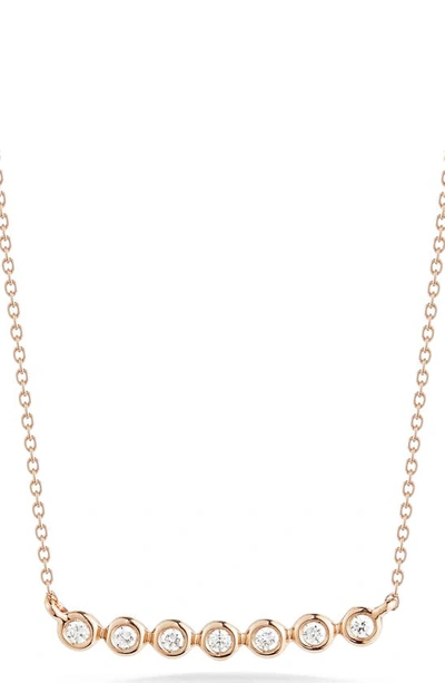Shop Dana Rebecca Designs Lulu Jack Bezel Bar Diamond Necklace In Rose Gold