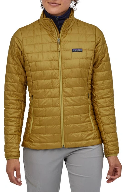 Shop Patagonia Nano Puff Water Resistant Jacket In Grapeseed Green