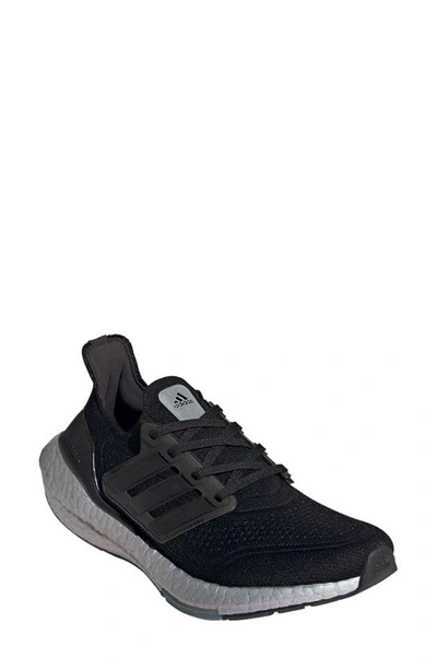 Shop Adidas Originals Ultraboost 21 Running Shoe In Core Black/ Core Black/ Blue
