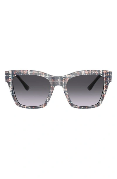 Shop Dolce & Gabbana 53mm Gradient Cat Eye Sunglasses In Black