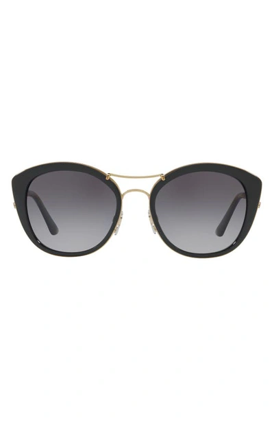 Shop Burberry 53mm Gradient Polarized Round Sunglasses In Black/ Polar