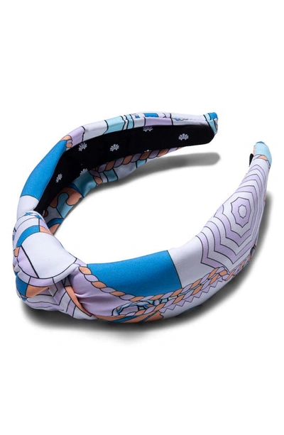 Shop Lele Sadoughi Print Knotted Headband In Postcard Print