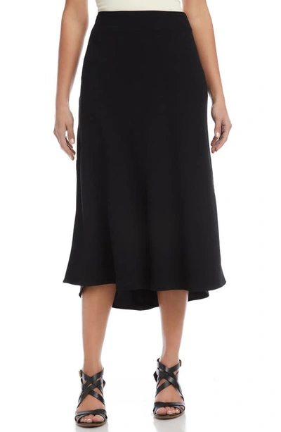 Shop Karen Kane Bias Cut Crepe Skirt In Black