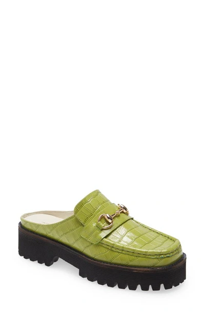 Shop Intentionally Blank Kowloon Mule In Apple Green Leather