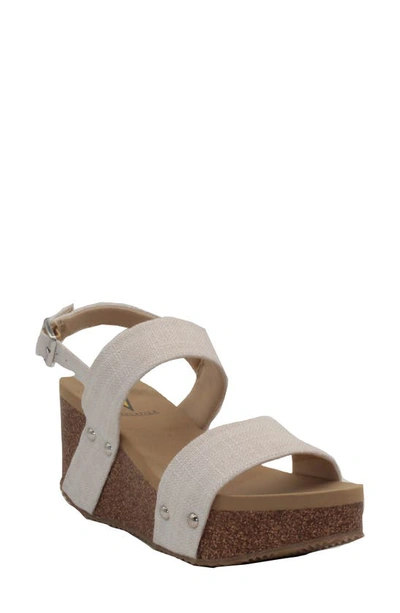 Shop Volatile Summer Love Platform Wedge Sandal In Bone Fabric