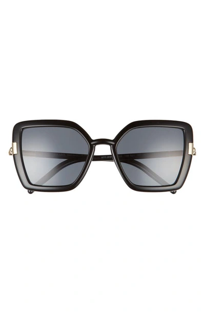Shop Prada 54mm Polarized Butterfly Sunglasses In Black/ Polarized Dark Grey