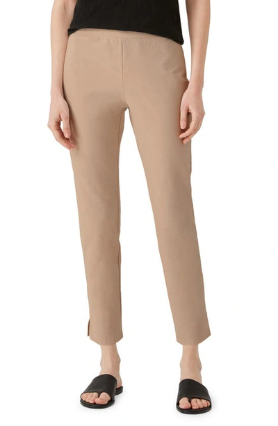 Shop Eileen Fisher High Waist Slim Crop Pants In Khaki