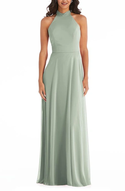 Shop After Six Backless Halter Evening Gown In Willow