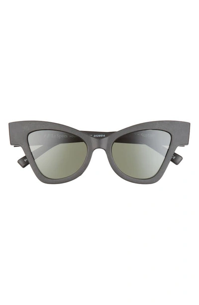 Shop Le Specs Hourglass 51mm Polarized Cat Eye Sunglasses In Black Grass/ Khaki Mono