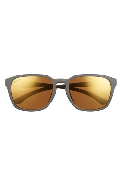 Shop Smith Contour 56mm Polarized Square Sunglasses In Matte Gravy/ Bronze Mirror