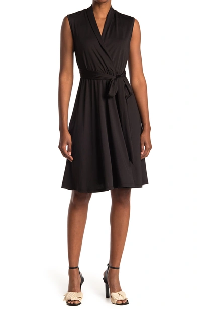 Shop Love By Design Prescott Sleeveless Wrap Dress In Black