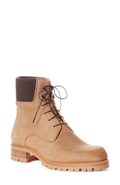 Christian Louboutin Trapman Leather Combat Boots In Fennec | ModeSens