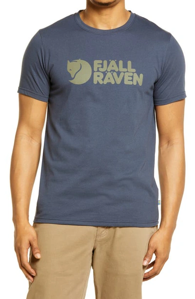 Shop Fjall Raven Logo Graphic Tee In Navy