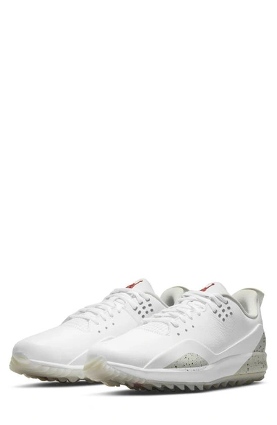 Shop Nike Jordan Adg 3 Golf Shoe In White/ Red/ Grey