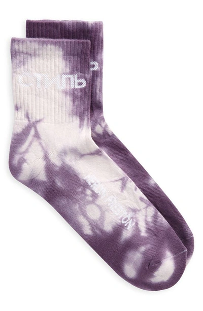 Shop Heron Preston Ctnmb Tie Dye Short Socks In Purple White