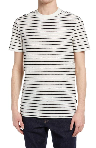 Shop Hugo Boss Boss Tiburt 223 Stripe T-shirt In Open White