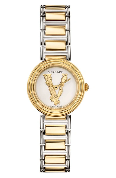 Shop Versace Virtus Mini Bracelet Watch, 28mm In Gold