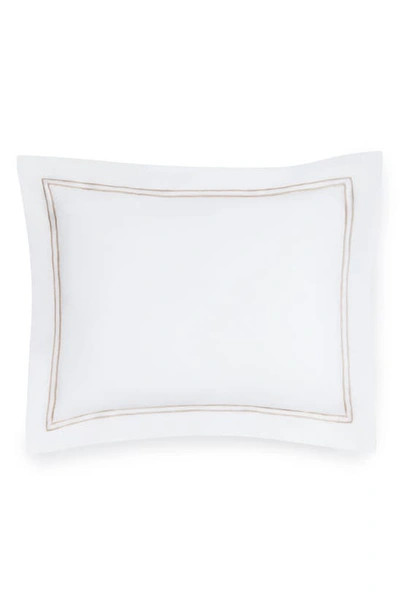 Shop Sferra Grande Hotel Sham In White/ Taupe