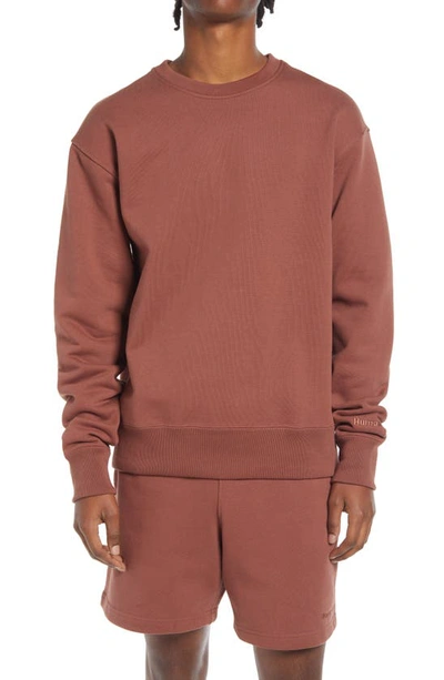 Shop Adidas Originals X Pharrell Williams Unisex Crewneck Sweatshirt In Earth Brown