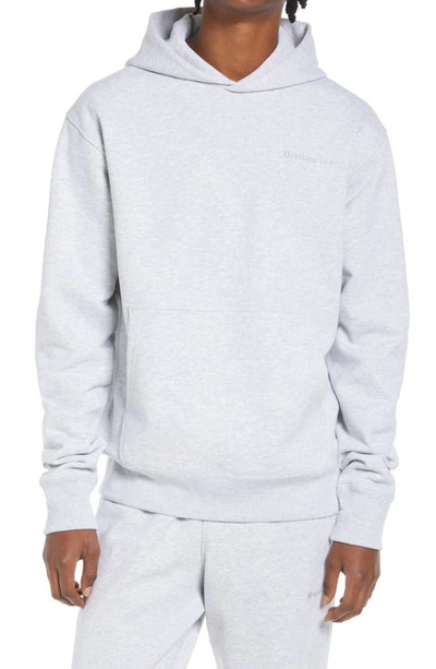 Shop Adidas Originals X Pharrell Williams Unisex Basics Hooded Sweatshirt In Light Grey Heather