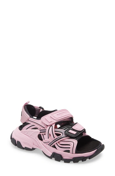 Shop Balenciaga Track Sandal In Pink/ Black