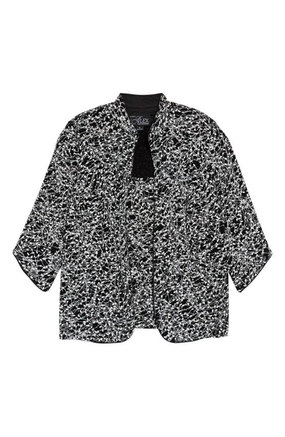 Shop Alex Evenings Foiled Print Twinset In Black/ White