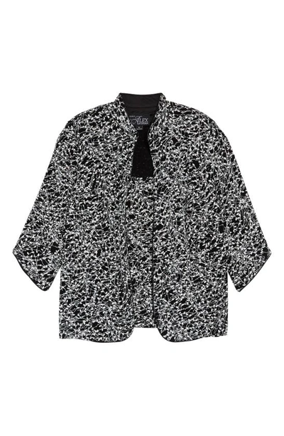 Alex Evenings Printed Jacket And Top Set, Regular & Petite Sizes In Black/ White