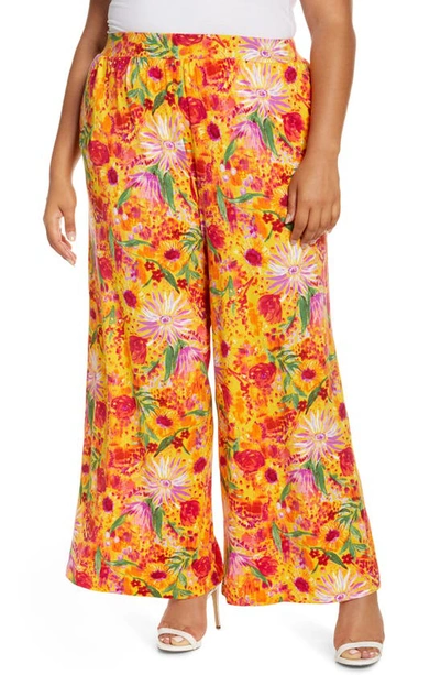 Shop Zelie For She Sedona Leisure Wide Leg Pants In Roses