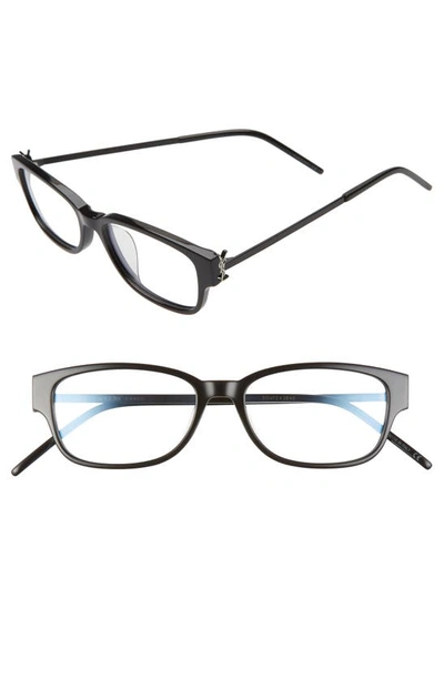 Shop Saint Laurent 53mm Optical Glasses In Black