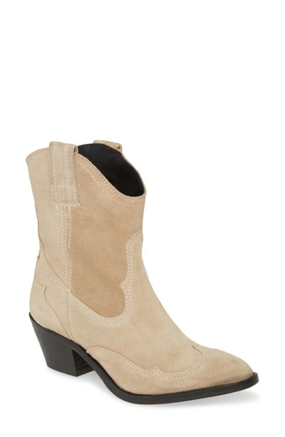 Shop Allsaints Shira Western Boot In Stone Suede