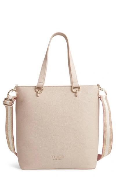 Shop Ted Baker Amarie Branded Strap Tote In Taupe