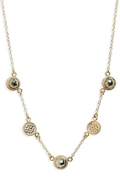 Shop Anna Beck Semiprecious Stone Station Necklace In Gold/ Pyrite