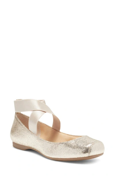 Shop Jessica Simpson 'mandalaye' Leather Flat In Platino Glitter
