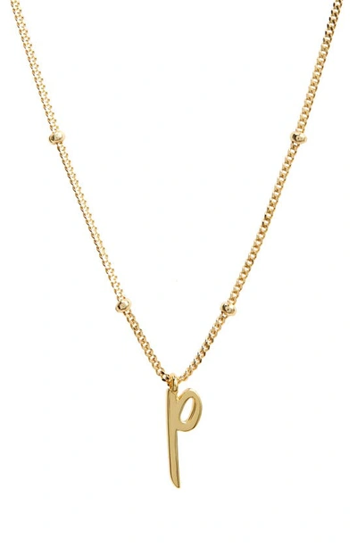 Argento Vivo Rondelle Script Initial Pendant Necklace In Gold P