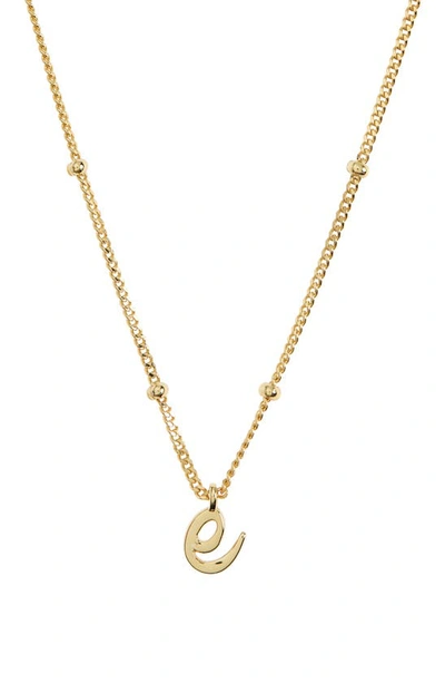 Argento Vivo Rondelle Script Initial Pendant Necklace In Gold E
