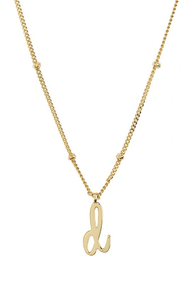 Argento Vivo Rondelle Script Initial Pendant Necklace In Gold D