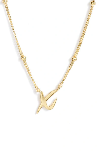 Argento Vivo Rondelle Script Initial Pendant Necklace In Gold X