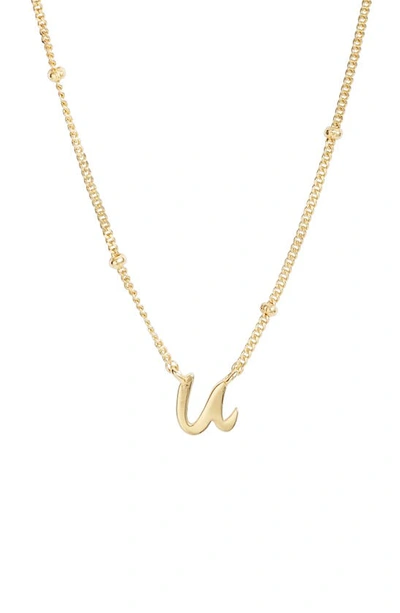 Argento Vivo Rondelle Script Initial Pendant Necklace In Gold U