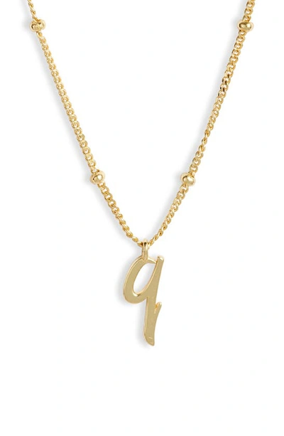 Argento Vivo Rondelle Script Initial Pendant Necklace In Gold Q