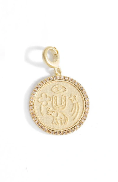 Meira T Coin Charm Pendant In Yellow Gold