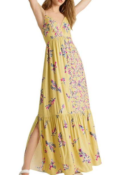 Shop French Connection Flores Dobby Maxi Sundress In Butter Yellow Multi