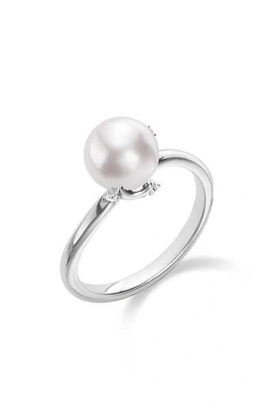Shop Mikimoto Grade A+ Akoya Pearl Ring (online Trunk Show) In White Gold