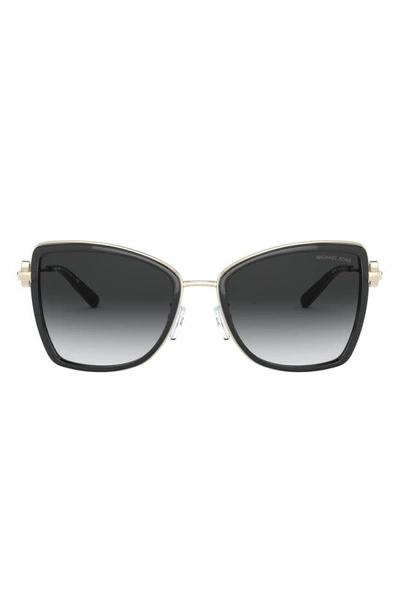 Shop Michael Kors 55mm Gradient Butterfly Sunglasses In Gold