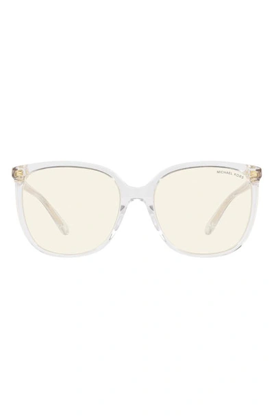 Shop Michael Kors 54mm Round Sunglasses In Clear