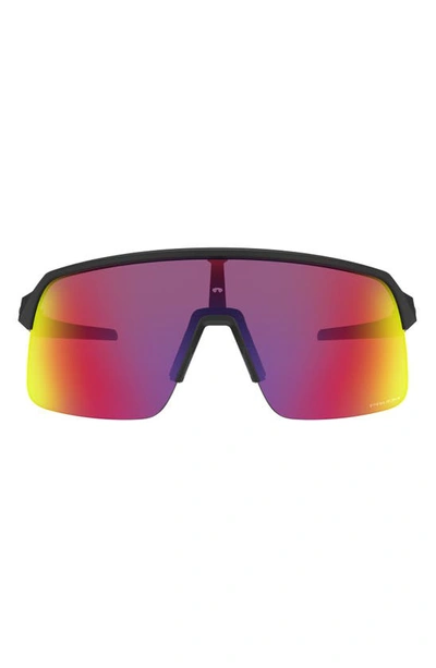 Shop Oakley Sutro Lite 139mm Prizm™ Semi Rimless Wrap Shield Sunglasses In Black Brown