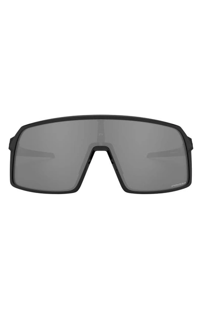 Shop Oakley Sutro 137mm Shield Sunglasses In Black