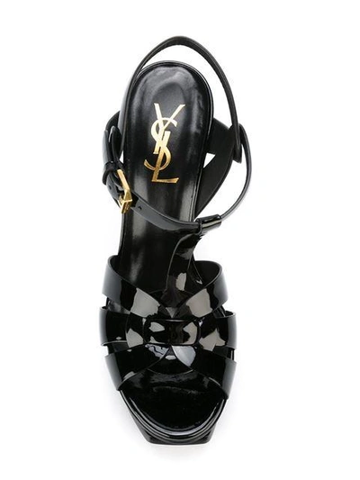 Shop Saint Laurent 'tribute' Sandals In Black