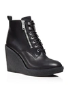 MARC BY MARC JACOBS Kit Lace Up Crepe Wedge Booties