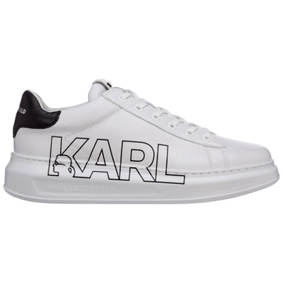 Shop Karl Lagerfeld Men's Shoes Leather Trainers Sneakers  Kapri In White